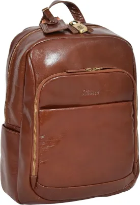 Womens Backpack Luxurious Chestnut Leather Rucksack Large Casual Travel Laptop Bag Cora, Chestnut, Large