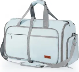 Ytonet Foldable Garment Duffle Bags for Travel, Carry On Convertible Duffel Bag with Shoe Compartment & Water Resistant Fabric, 2-in-1 Hanging Suit Organizer, Mint Green