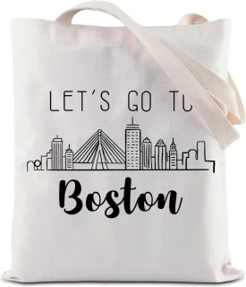 ZJXHPO Boston Skyline Cosmetic Bag Sister Bestie Trip Travel Case Colorado Road Trip Gift Boston Souvenir Boston Vacation Travel Gift Sister Bestie Weekend Zipper Pouch (Boston Tote)