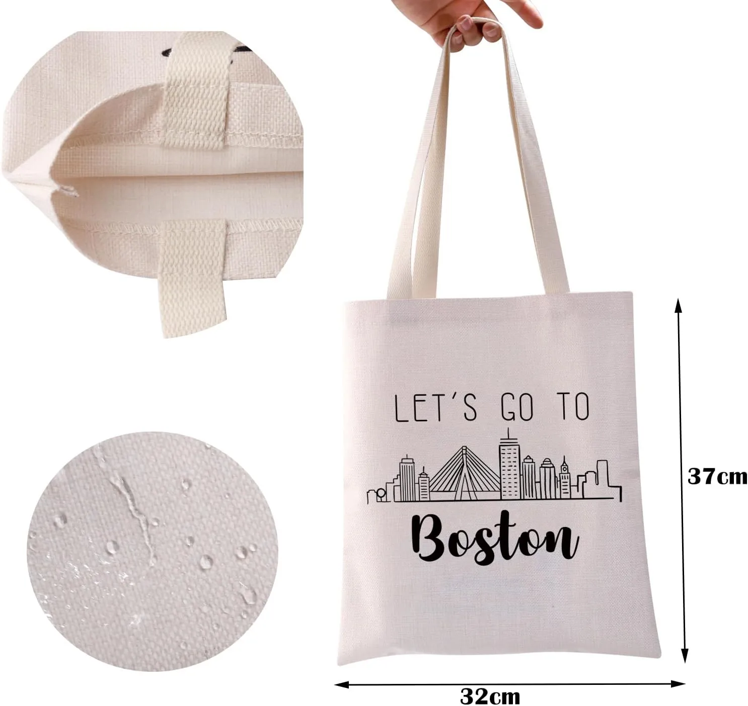 ZJXHPO Boston Skyline Cosmetic Bag Sister Bestie Trip Travel Case Colorado Road Trip Gift Boston Souvenir Boston Vacation Travel Gift Sister Bestie Weekend Zipper Pouch (Boston Tote)
